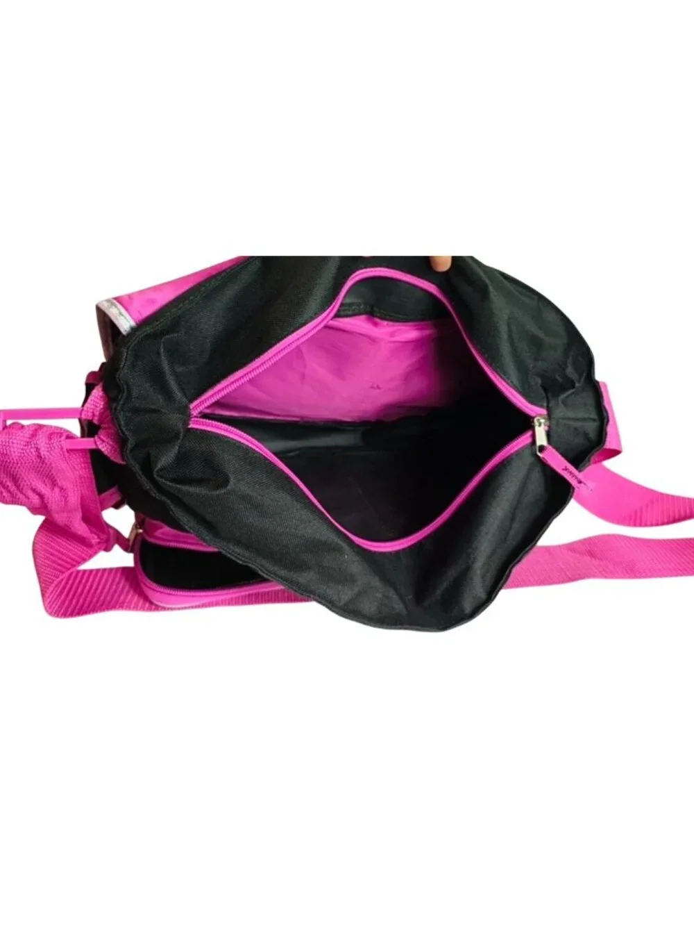 Hello Kitty School Messenger Bag Big Face Adjust Pink Strap Multi Compartments